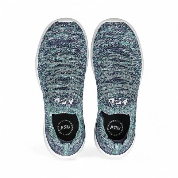 NEW APL women's techloom wave sneaker in indigo/tropical green/melange - Picture 3 of 6